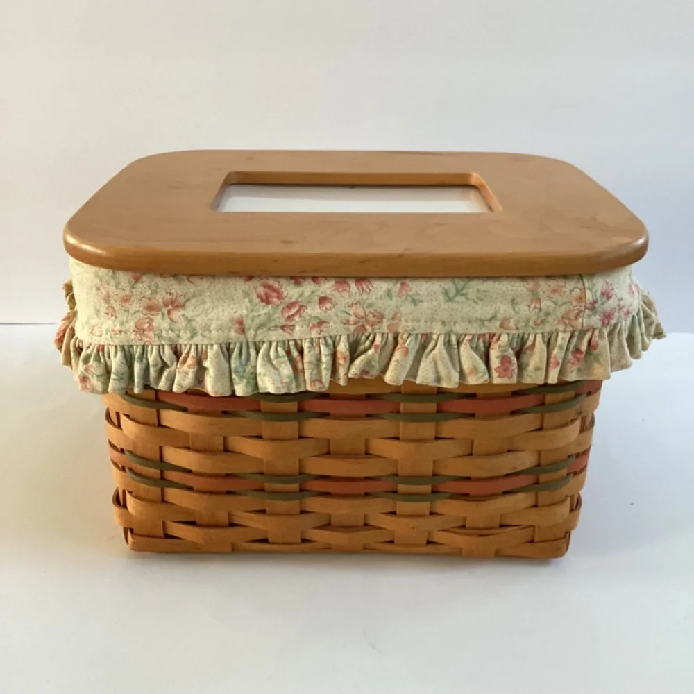 Longaberger 2002 Mother's Day Moms Memories Photo Basket Tie-on Lid Liner